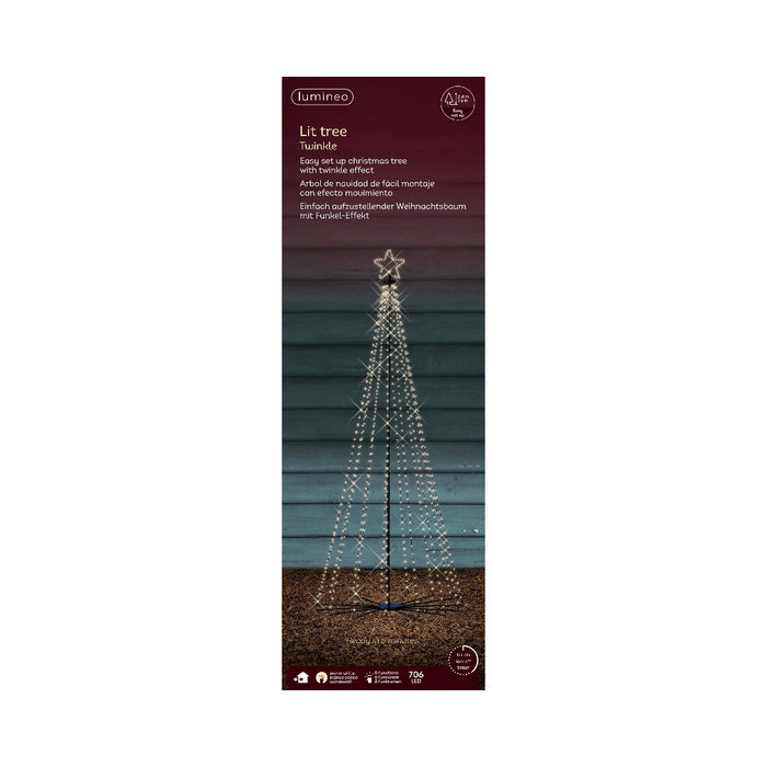 Albero natalizio da giardino con LED bianchi effetto scintillante
