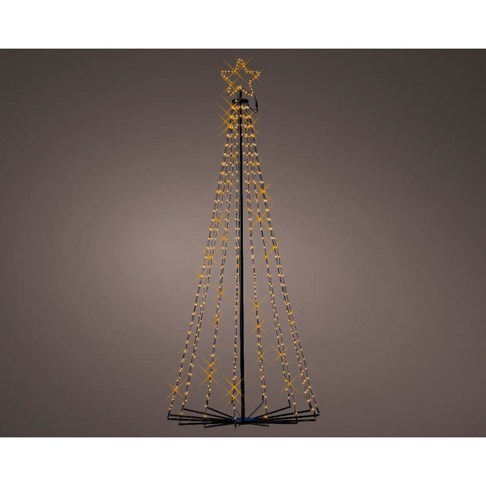 Albero natalizio da giardino con LED bianco caldo effetto scintillante