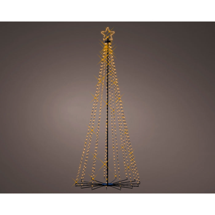 Albero natalizio da giardino con LED bianco caldo effetto scintillante