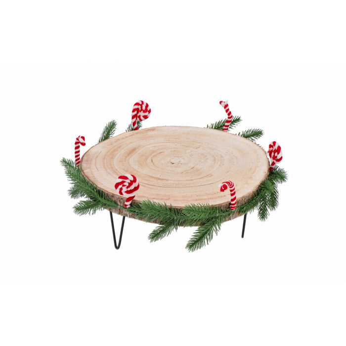 Vassoio tondo in legno natalizio