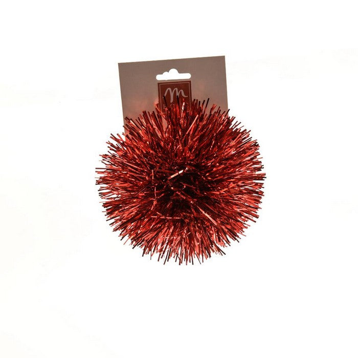 Pompon per decorazione natalizia 12 cm rosso