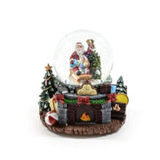 Carillon natalizio con palla di neve, movimento, musica e luci 16 cm