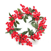 Dietroporta natalizio con bacche e pigne 25 cm