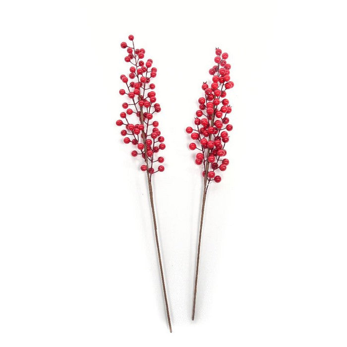 Pick natalizio con bacche bordeaux 61 cm