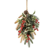 Dietroporta con bacche rosse per decorazione natalizia 47 cm