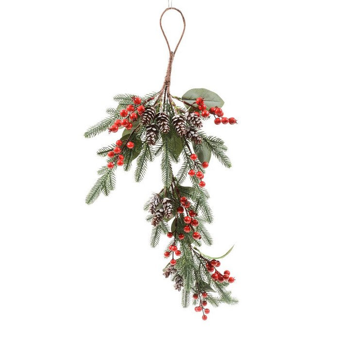 Pendente natalizio da appendere con bacche 75 cm