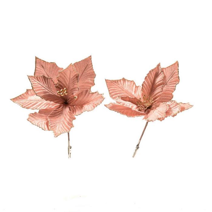 Pick stella di Natale rosa 28 cm per decorazione