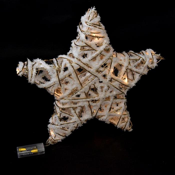 Stella bianca e oro con LED per decorazione natalizia