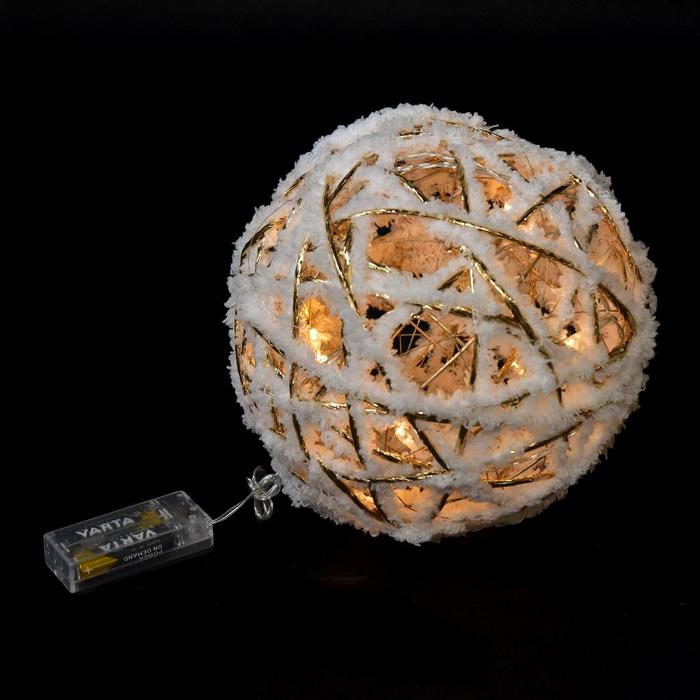 Sfera da appendere bianca e oro per decorazione natalizia