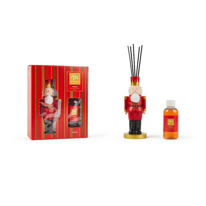 Diffusore d'essenza natalizio con ricarica e midollini 250 ml - Schiaccianoci