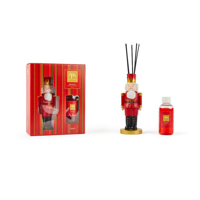 Diffusore d'essenza natalizio con ricarica e midollini 250 ml - Schiaccianoci
