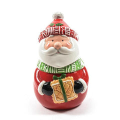 Biscottiera natalizia a forma di babbo in ceramica 26 cm