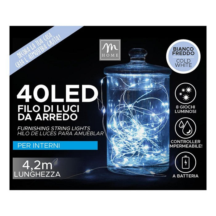 Filo di luci 40 LED per decorazione d'arredo