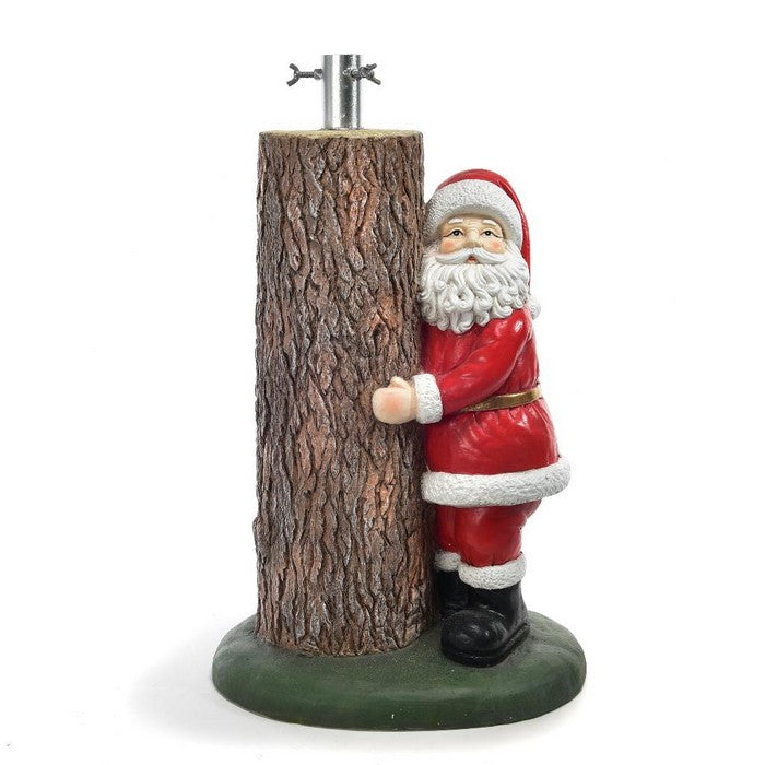 Base per albero di Natale con tronco e Babbo Natale