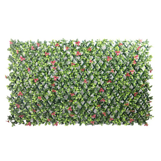 Parete con piante artificiali per giardino verticale con decorazioni rosse 100x200 cm - BEST - 