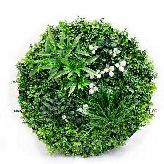 Bosso artificiale sempreverde con fiori bianchi 75 cm - BEST - 