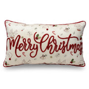 Cuscino in velluto rettangolare con dettagli in rilievo 30x50 cm - Merry Christmas
