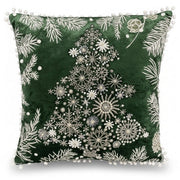Cuscino in cotone con ricami e decorazioni in rilievo 45x45 cm - Albero bianco