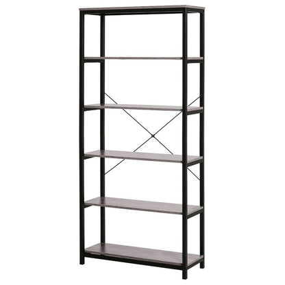 Scaffale industrial con 5 ripiani in metallo e legno