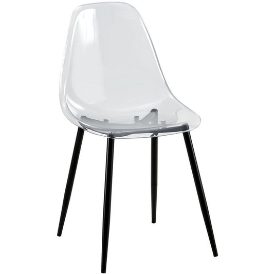 Sedia moderna in policarbonato con gambe in metallo nero - Beatrice - BEST - 63637841379706