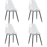 Set 4 Sedie moderne in policarbonato con gambe in metallo nero - Beatrice