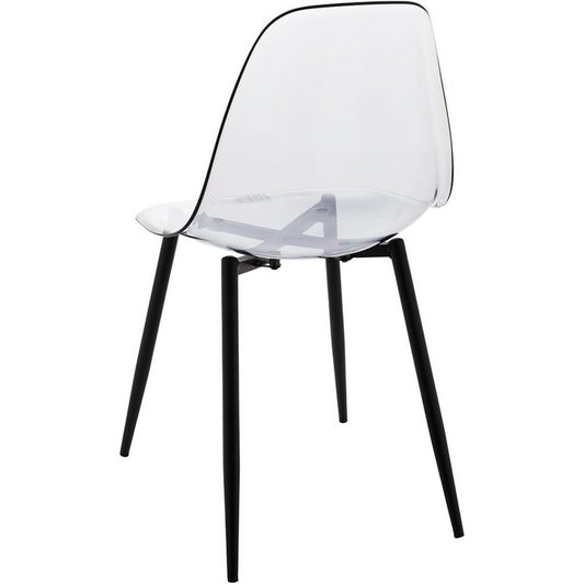 Sedia moderna in policarbonato con gambe in metallo nero - Beatrice - BEST - 63637841379706