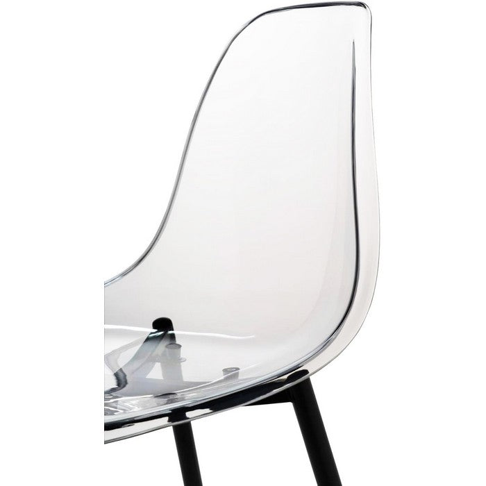 Sedia moderna in policarbonato con gambe in metallo nero - Beatrice - BEST - 63637841510778