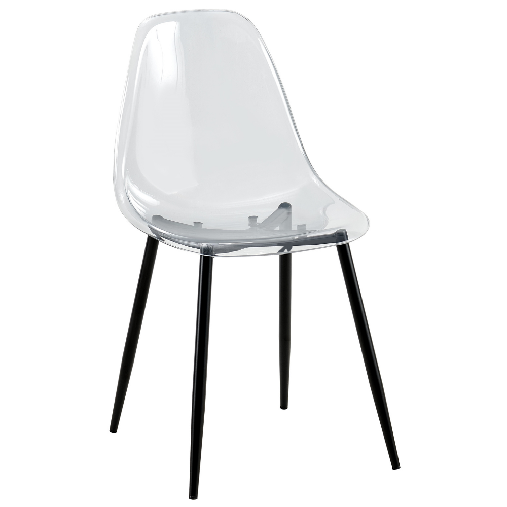Set 4 Sedie moderne in policarbonato con gambe in metallo nero - Beatrice - BEST - 63700771963258