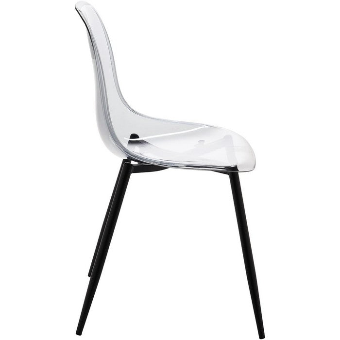 Sedia moderna in policarbonato con gambe in metallo nero - Beatrice - BEST - 63637841740154