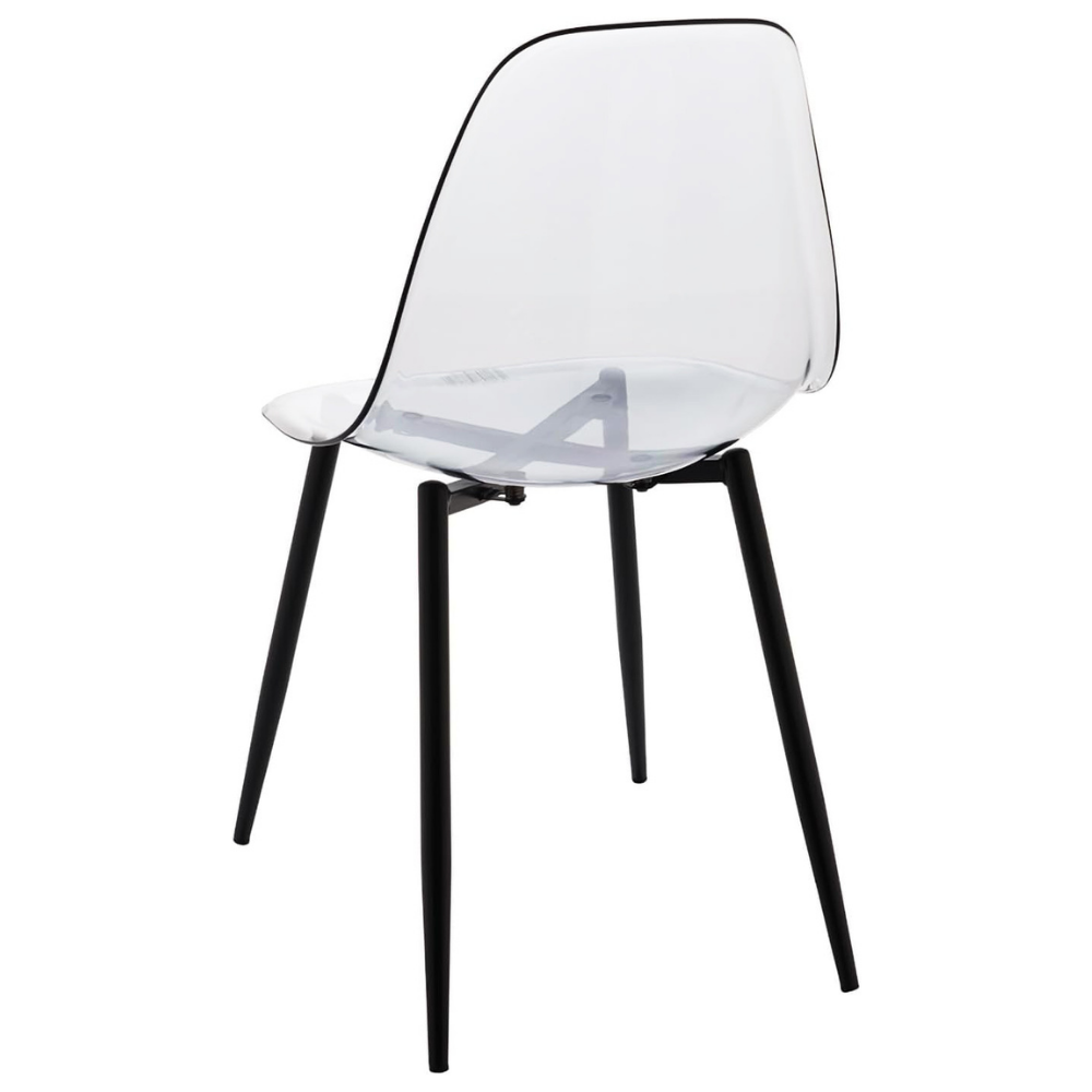Set 4 Sedie moderne in policarbonato con gambe in metallo nero - Beatrice - BEST - 63700771897722