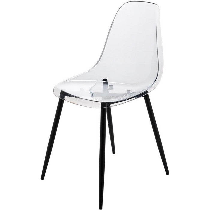 Sedia moderna in policarbonato con gambe in metallo nero - Beatrice - BEST - 63637841969530