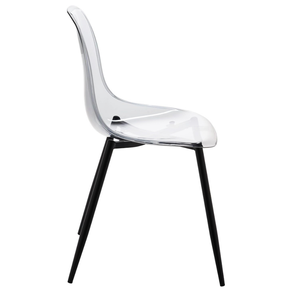 Set 4 Sedie moderne in policarbonato con gambe in metallo nero - Beatrice - BEST - 63700771733882