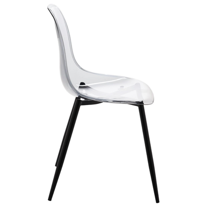 Set 4 Sedie moderne in policarbonato con gambe in metallo nero - Beatrice