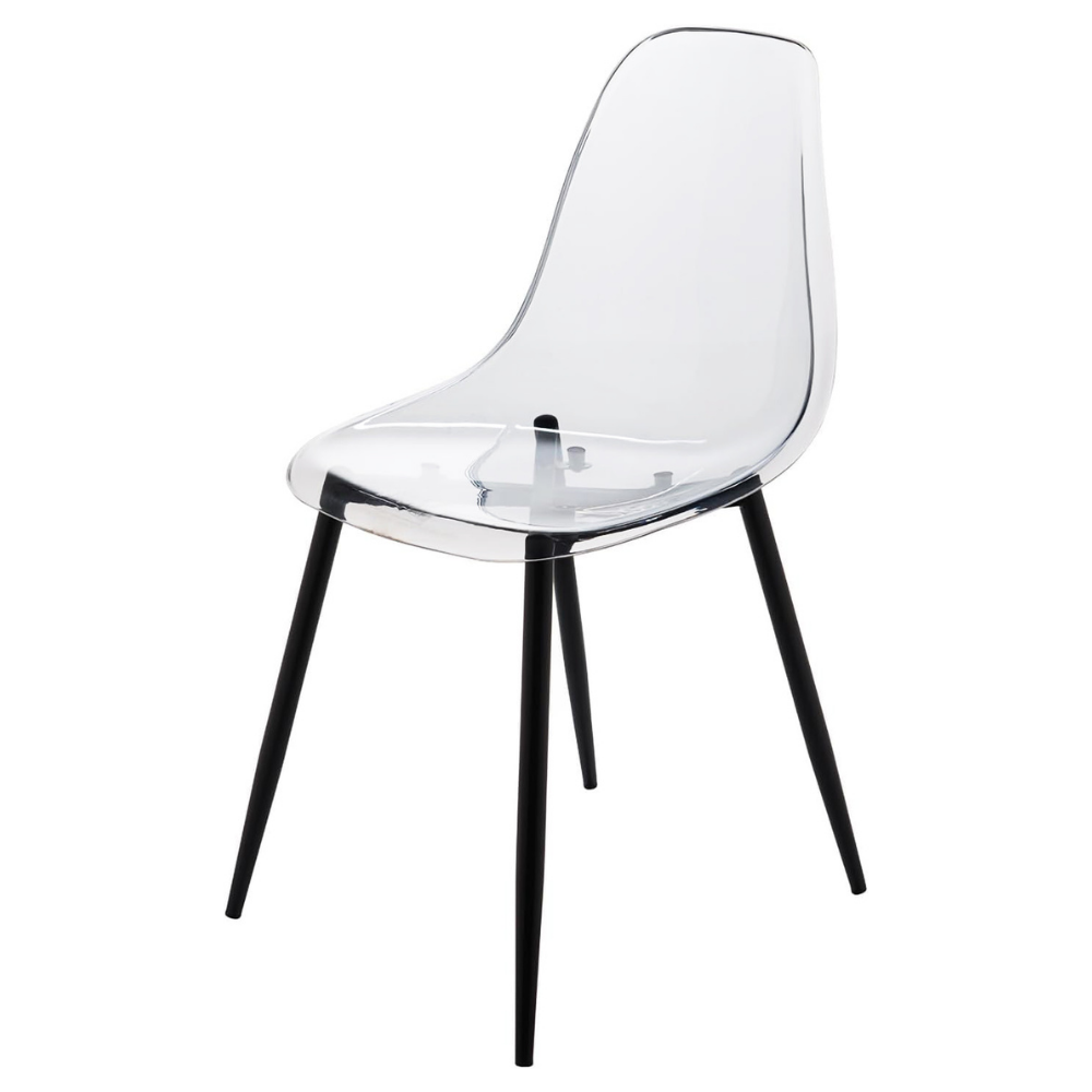 Set 4 Sedie moderne in policarbonato con gambe in metallo nero - Beatrice - BEST - 63700771864954