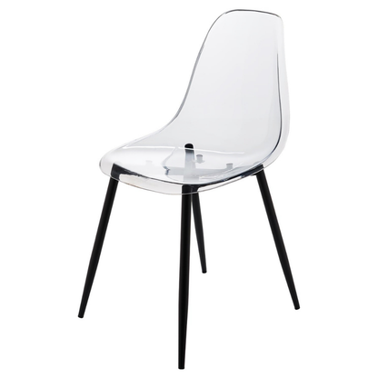 Set 4 Sedie moderne in policarbonato con gambe in metallo nero - Beatrice