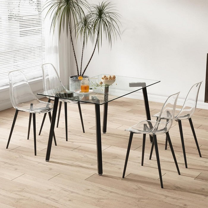 Sedia moderna in policarbonato con gambe in metallo nero - Beatrice - BEST - 63637842362746