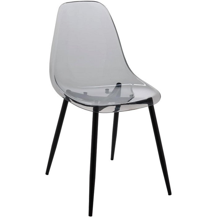 Sedia moderna in policarbonato con gambe in metallo nero - Beatrice - BEST - 63637843739002
