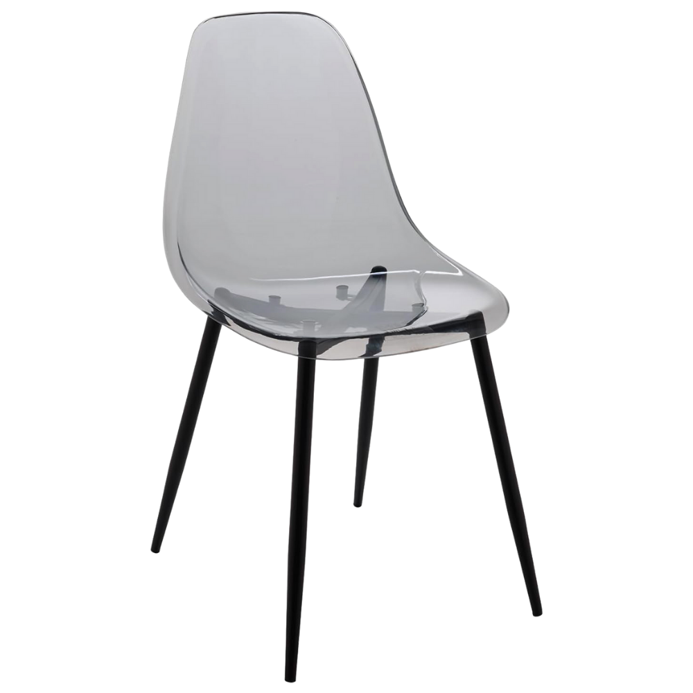 Set 4 Sedie moderne in policarbonato con gambe in metallo nero - Beatrice - BEST - 63700771766650