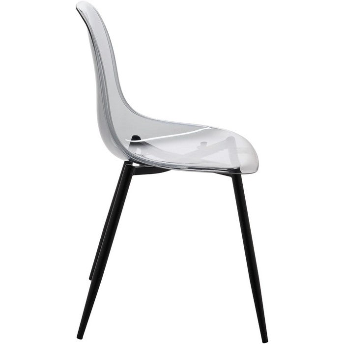 Sedia moderna in policarbonato con gambe in metallo nero - Beatrice - BEST - 63637844132218