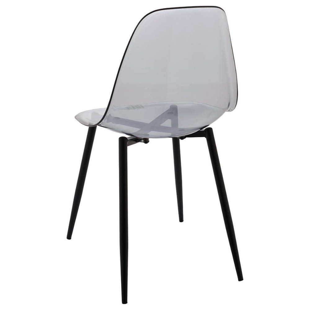 Set 4 Sedie moderne in policarbonato con gambe in metallo nero - Beatrice - BEST - 63700771832186