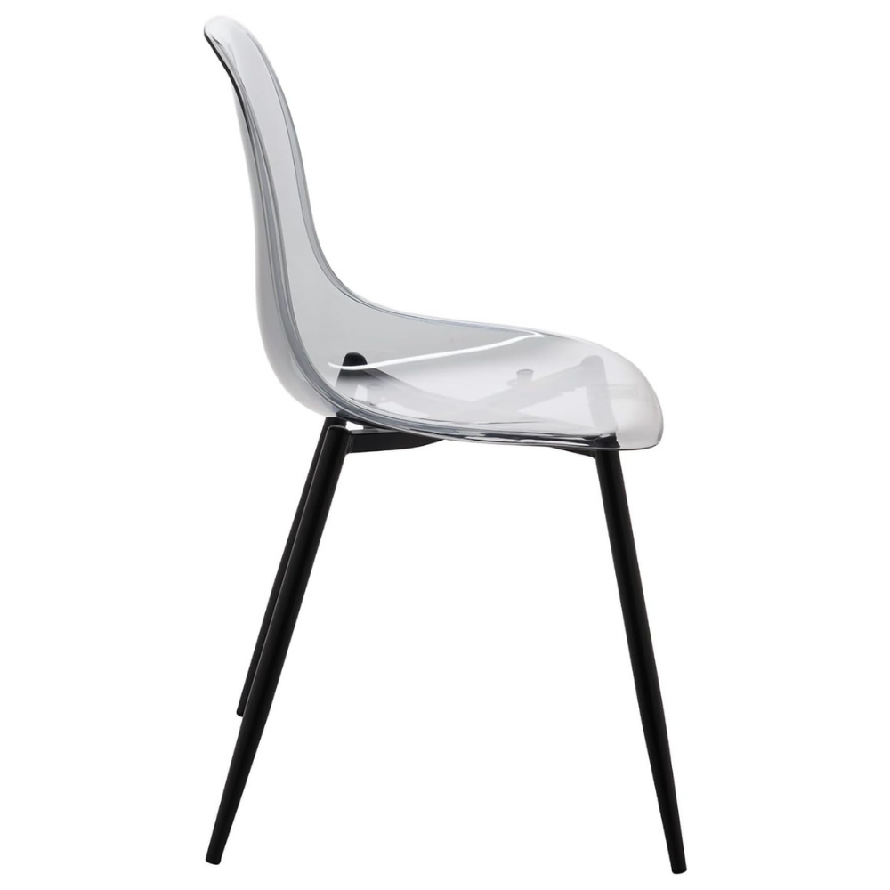 Set 4 Sedie moderne in policarbonato con gambe in metallo nero - Beatrice - BEST - 63700771799418