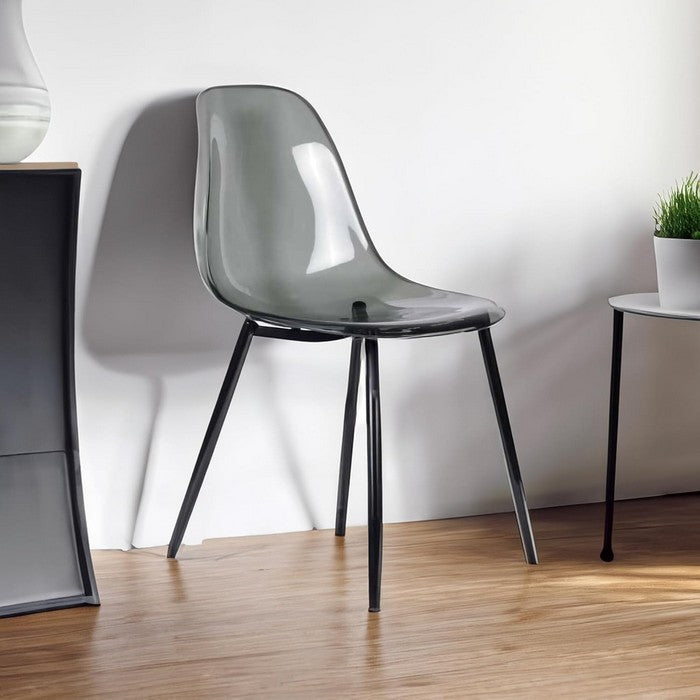 Sedia moderna in policarbonato con gambe in metallo nero - Beatrice - BEST - 63637844525434