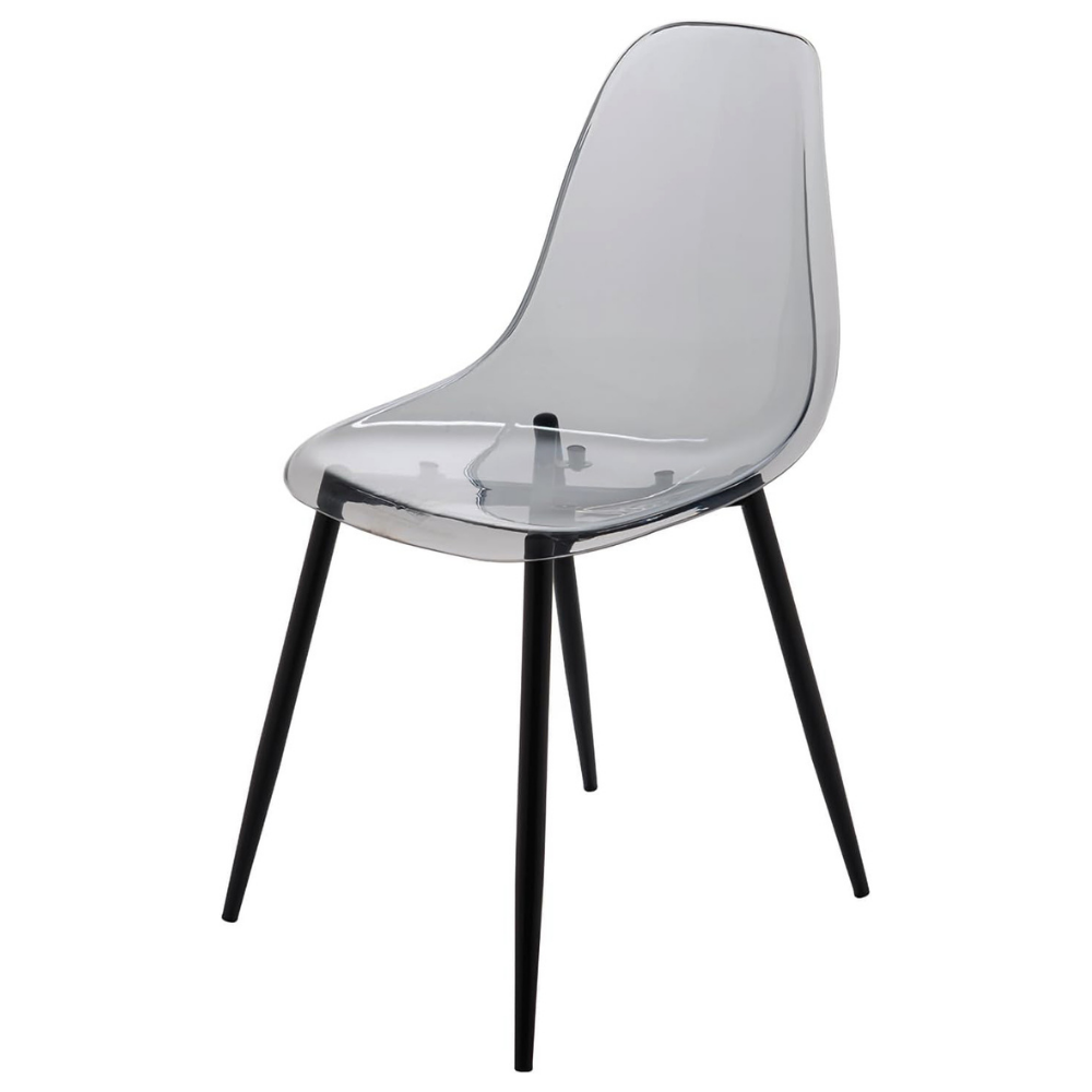 Set 4 Sedie moderne in policarbonato con gambe in metallo nero - Beatrice - BEST - 63700771930490