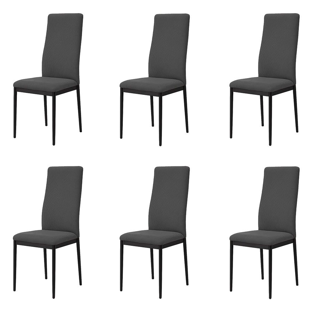 Set 6 sedie in velluto a coste con gambe in metallo nero - Irina
