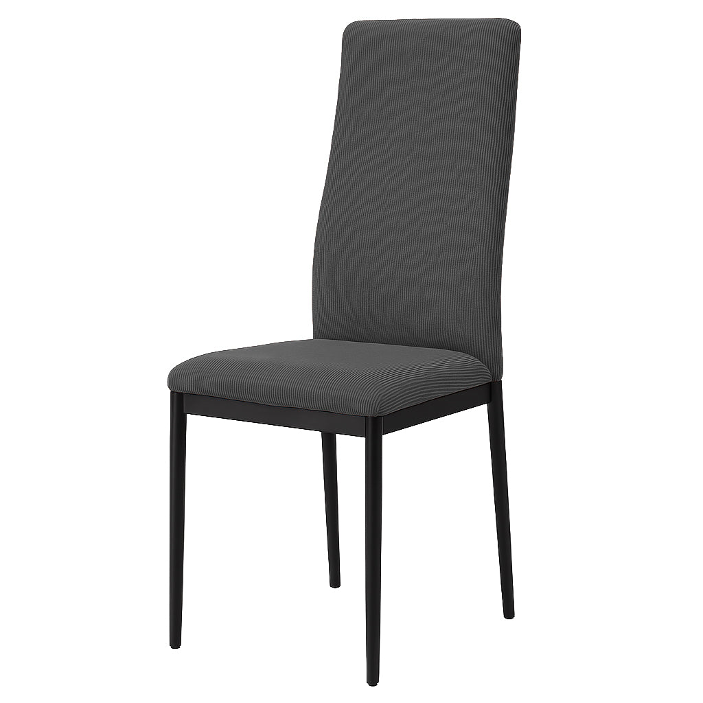 Set 6 sedie in velluto a coste con gambe in metallo nero - Irina