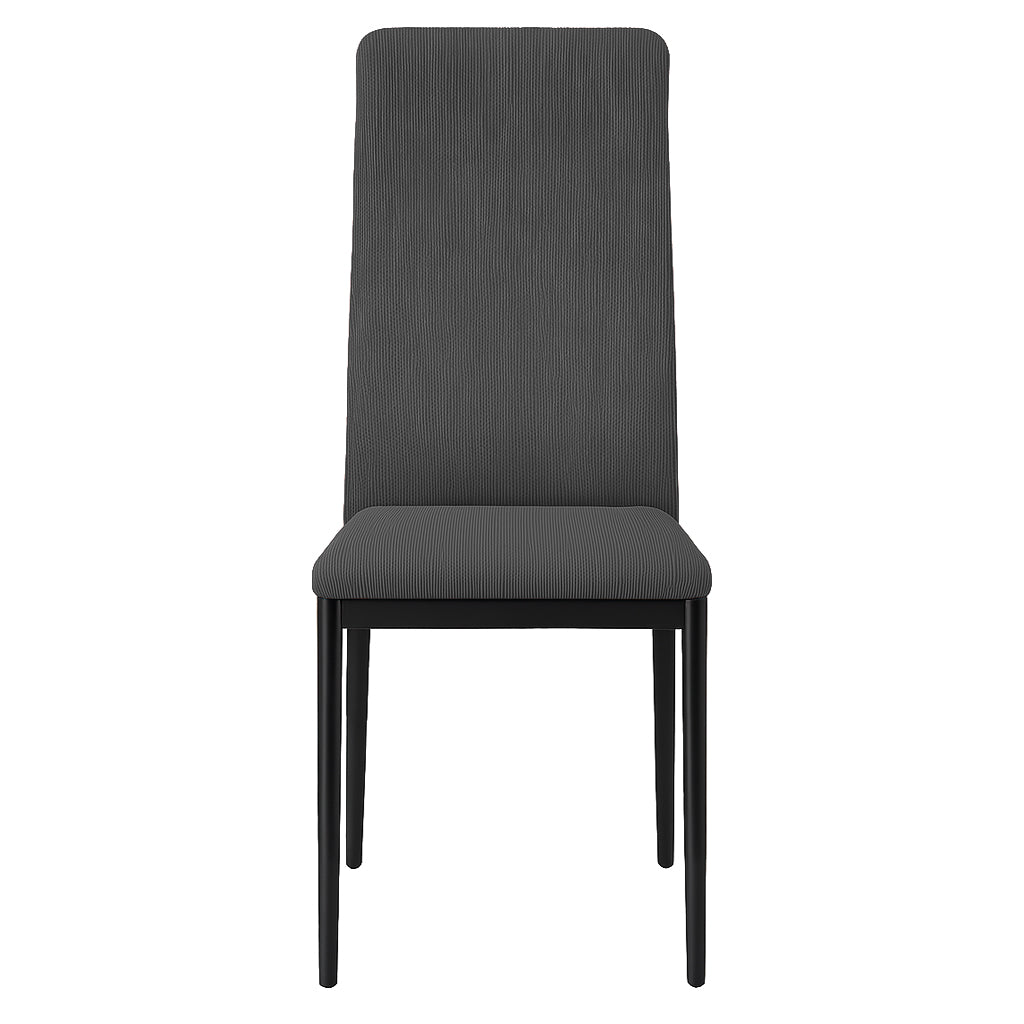 Set 6 sedie in velluto a coste con gambe in metallo nero - Irina