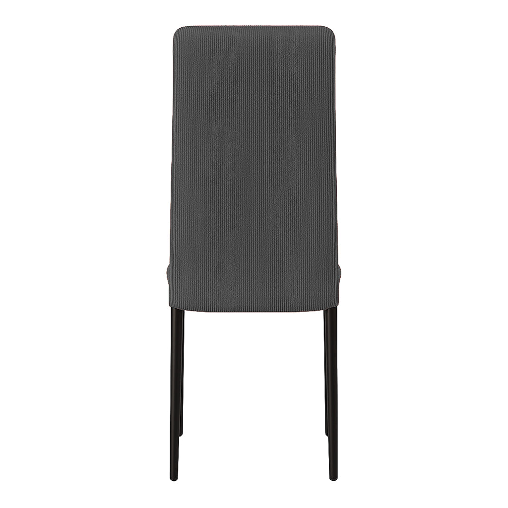 Set 6 sedie in velluto a coste con gambe in metallo nero - Irina