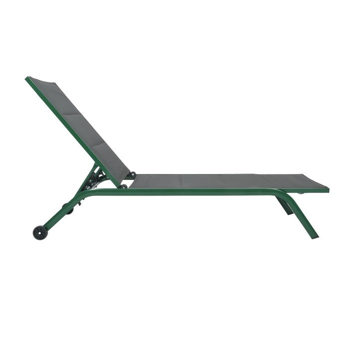 Set 2 lettini da giardino in metallo con schienale reclinabile e ruote - Serenity - BEST - 63955754385786