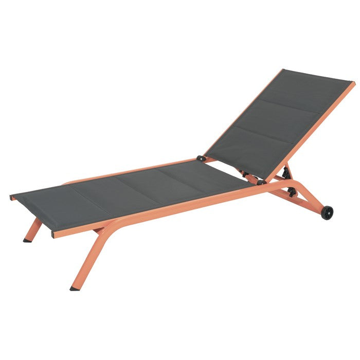 Set 2 lettini da giardino in metallo con schienale reclinabile e ruote - Serenity - BEST - 63955755172218