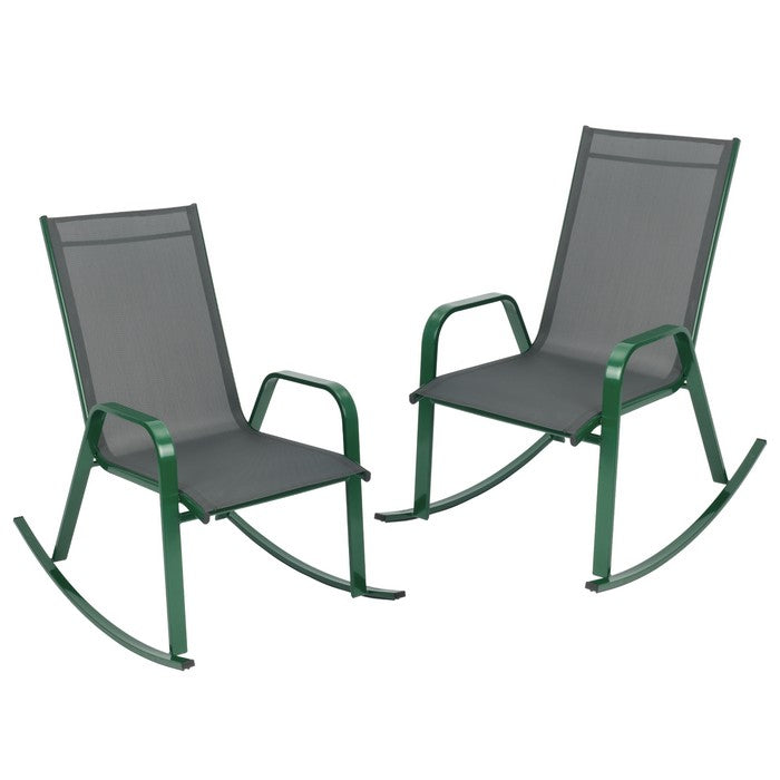 Set 2 poltrone a dondolo da giardino in metallo - Serenity - BEST - 63955764052346